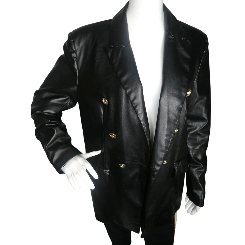 Truth Women's Faux Leather Jacket Black Size 10‎